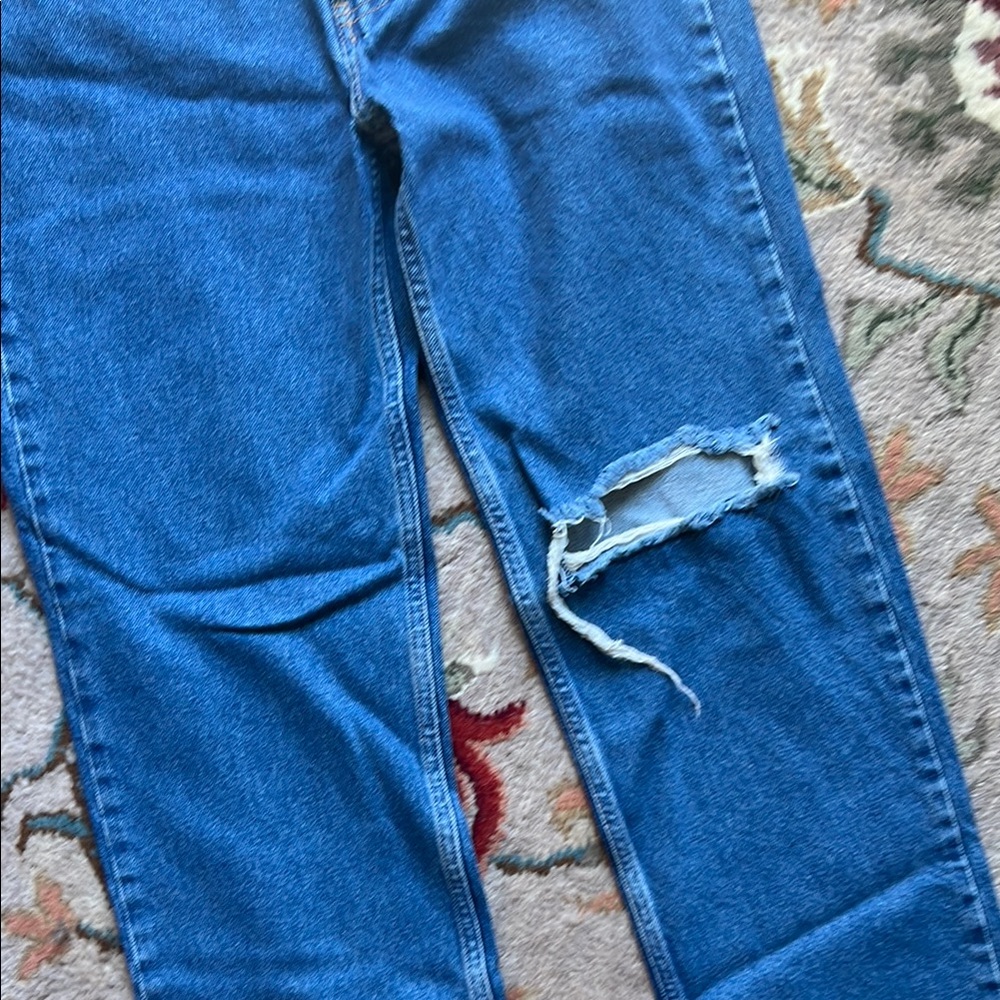 Free People Blue Straight Leg Jeans - Picture 5 of 6